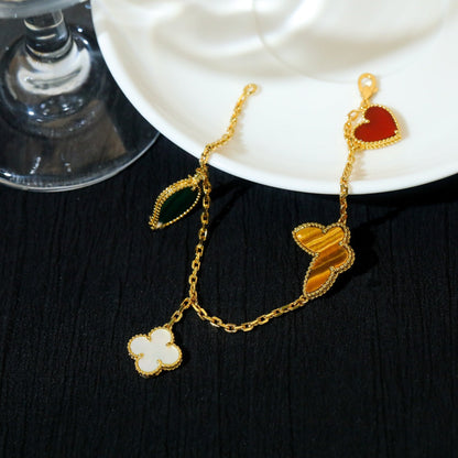 [Clara Jewels]LUCKY SPRING 5 MOTIF GOLD BRACELET