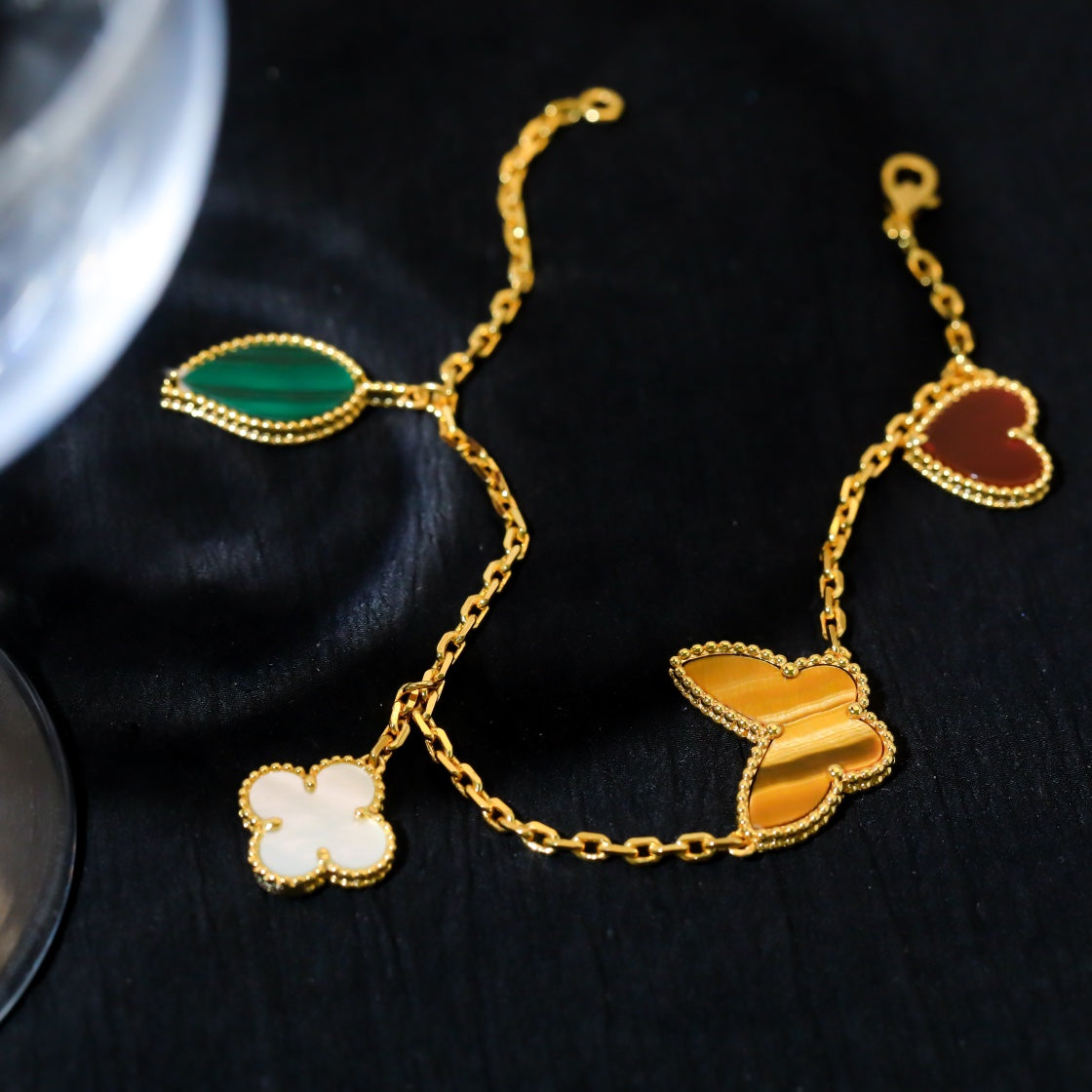 [Clara Jewels]LUCKY SPRING 5 MOTIF GOLD BRACELET