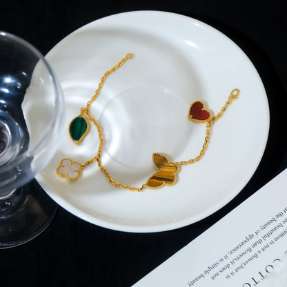 [Clara Jewels]LUCKY SPRING 5 MOTIF GOLD BRACELET