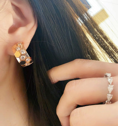 [Clara Jewels]BEE LOVE DIAMOND HOOP EARRINGS