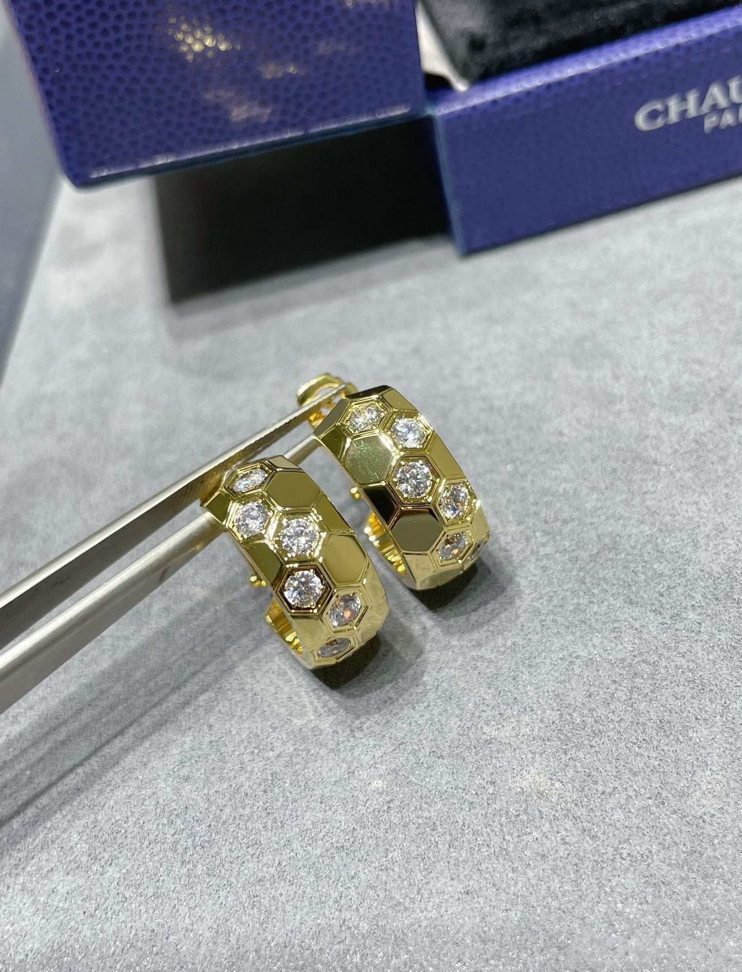 [Clara Jewels]BEE LOVE DIAMOND HOOP EARRINGS