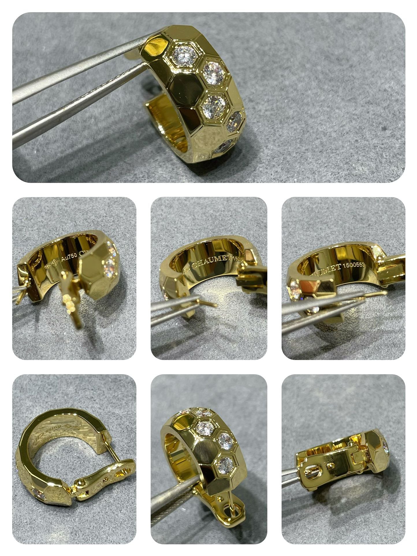 [Clara Jewels]BEE LOVE DIAMOND HOOP EARRINGS