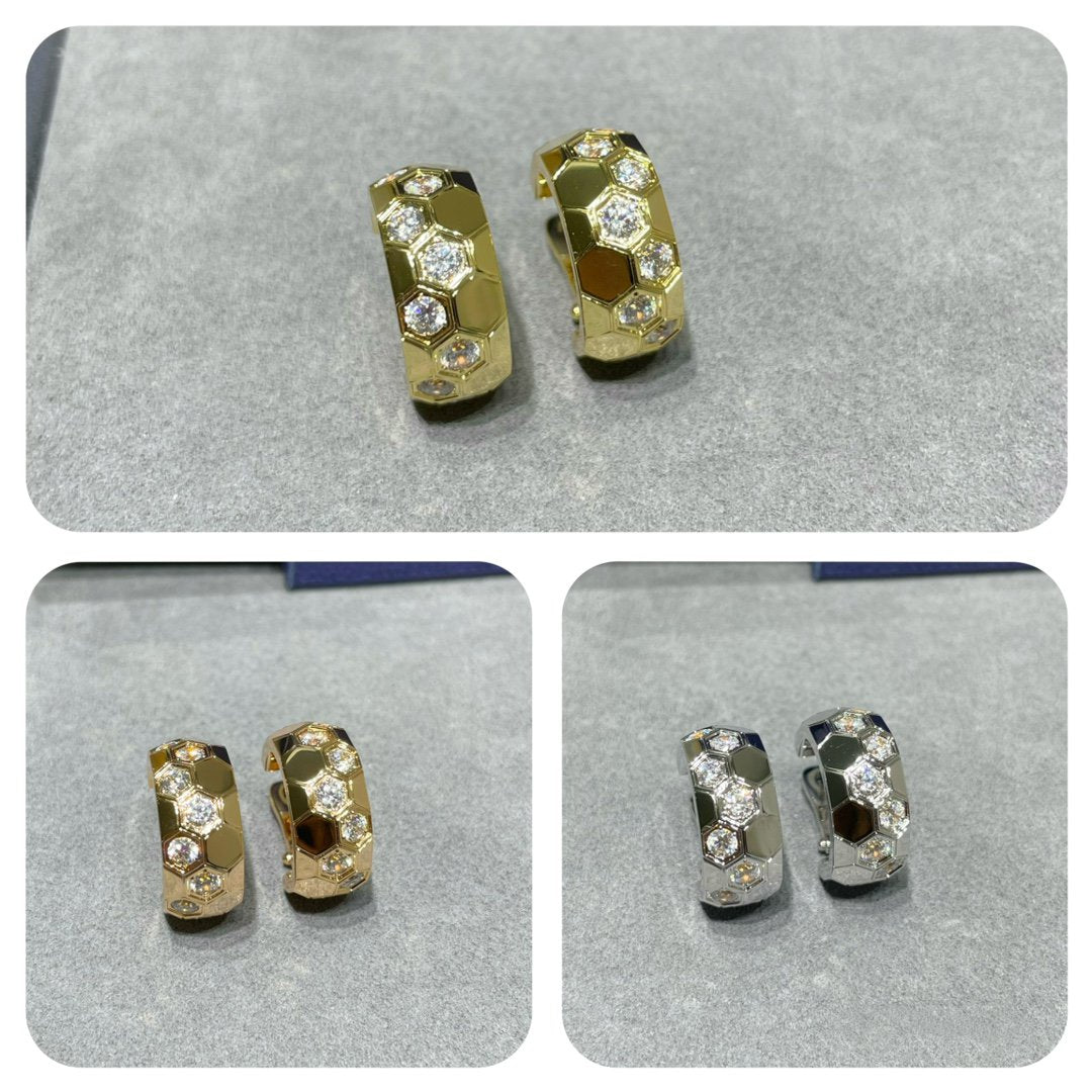 [Clara Jewels]BEE LOVE DIAMOND HOOP EARRINGS