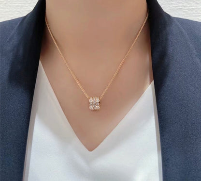 [Clara Jewels]BEE LOVE DIAMOND PAVED 3 ROW NECKLACE