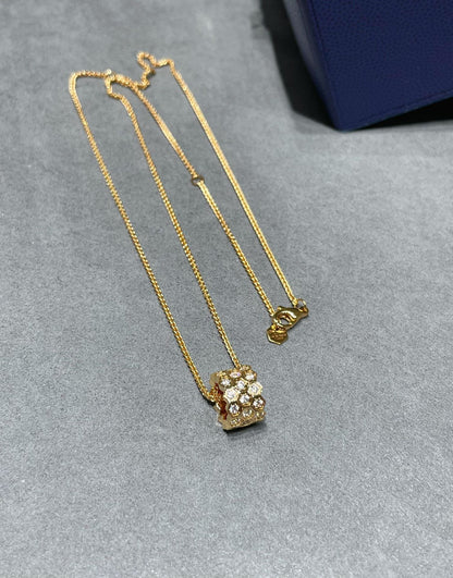 [Clara Jewels]BEE LOVE DIAMOND PAVED 3 ROW NECKLACE