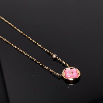 [Clara Jewels]COLOR BLOSSOM PINK MOP SUN GOLD NECKLACE