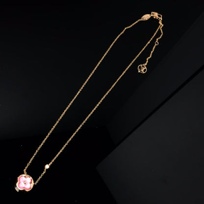 [Clara Jewels]COLOR BLOSSOM PINK MOP SUN GOLD NECKLACE