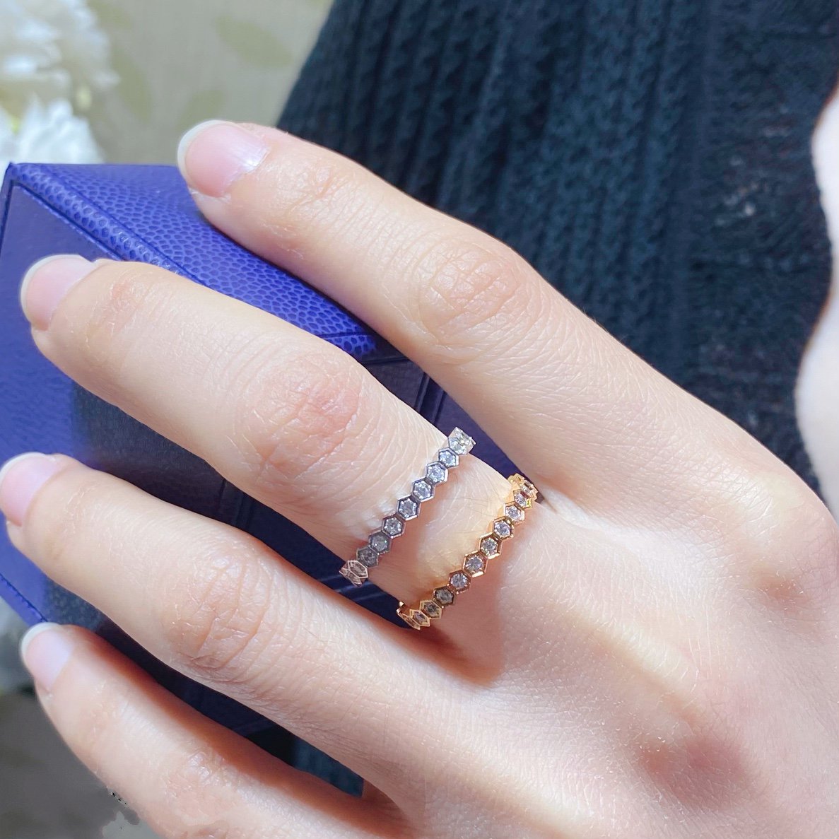 [Clara Jewels]BEE LOVE DIAMOND PAVED SMALL RING