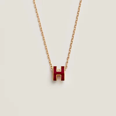 [Clara Jewels]HM CLIC RED ENAMEL GOLD NECKLACE