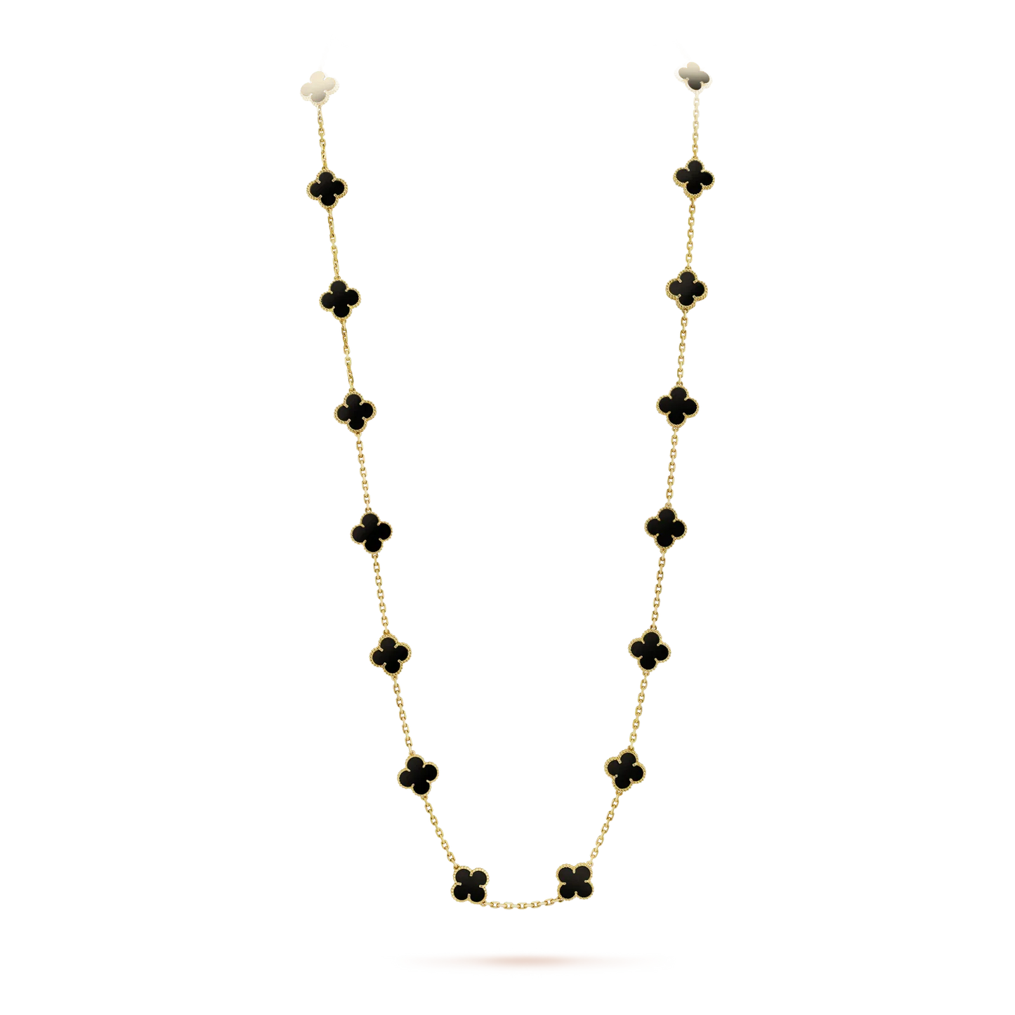 [Clara Jewels]CLOVER 20 MOTIFS ONYX NECKLACE