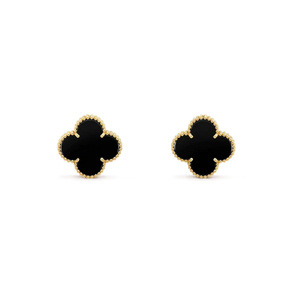 [Clara Jewels]CLOVER MEDIUM 1 MOTIFS  ONYX STUD EARRINGS