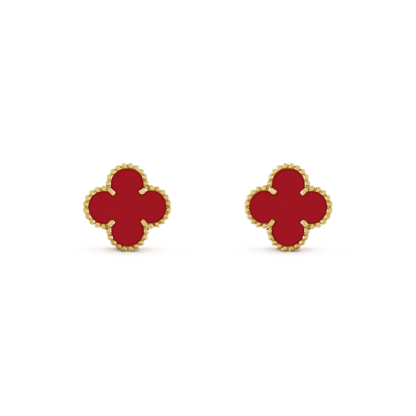 [Clara Jewels]CLOVER MINI 9.5MM CARNELIAN EARRINGS