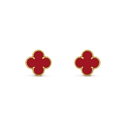 [Clara Jewels]CLOVER MINI 9.5MM CARNELIAN EARRINGS