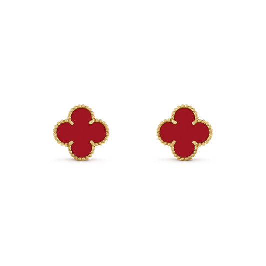 [Clara Jewels]CLOVER MINI 9.5MM CARNELIAN EARRINGS