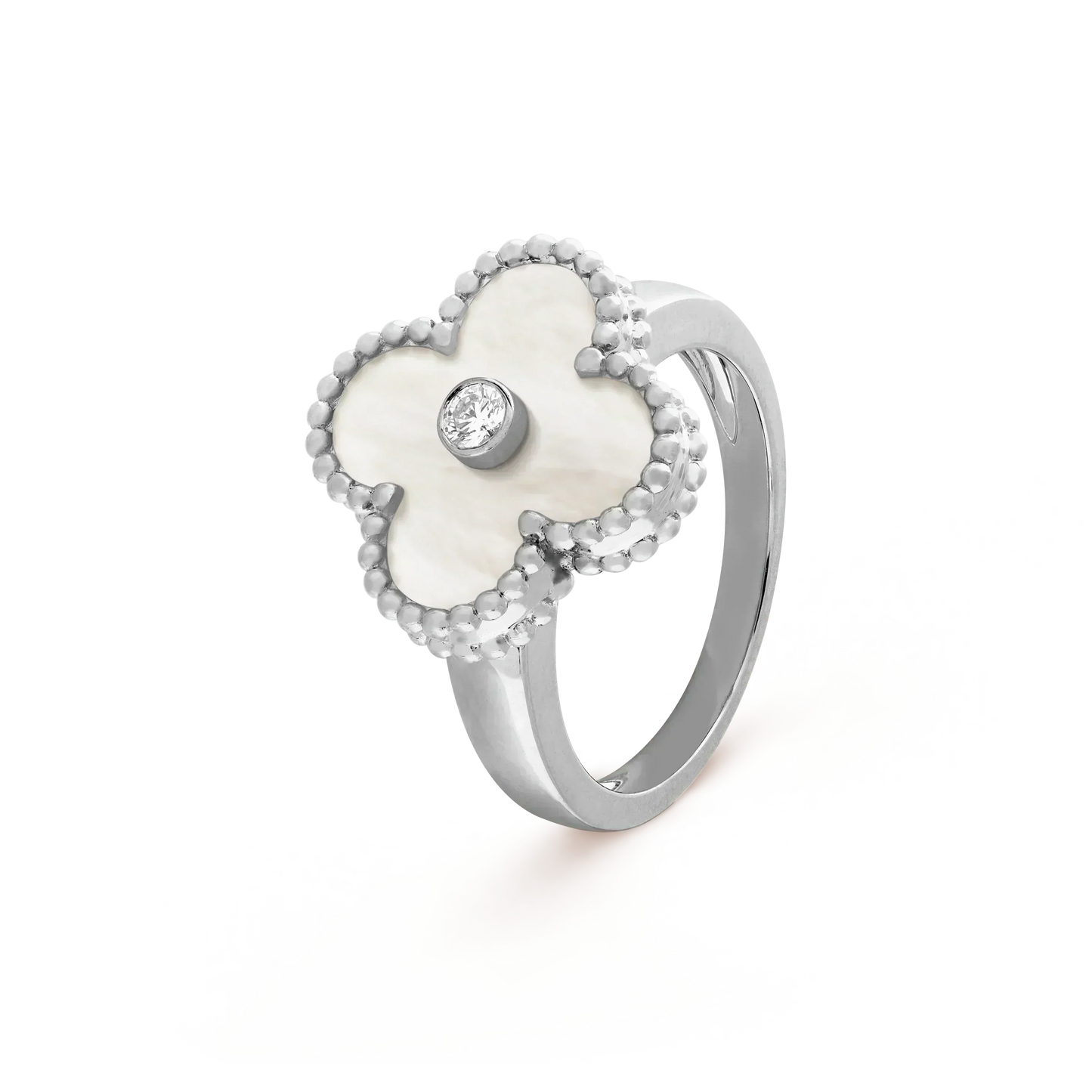 [Clara Jewels]CLOVER SILVER MOP DIAMOND RING