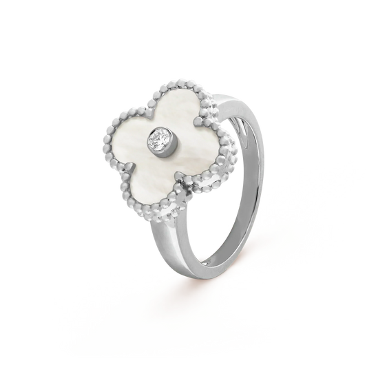 [Clara Jewels]CLOVER SILVER MOP DIAMOND RING