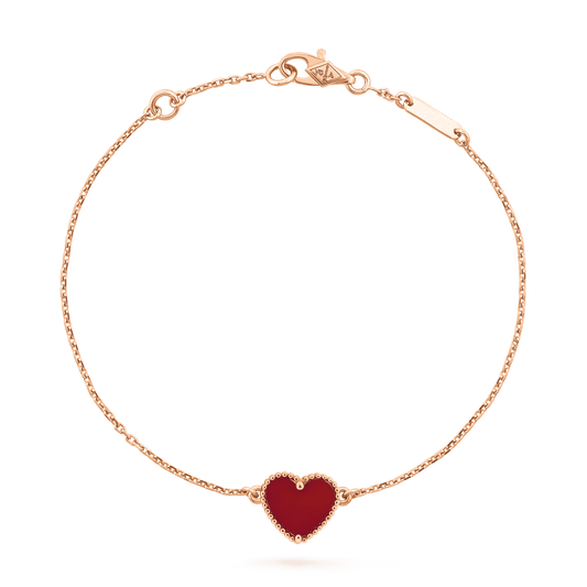 [Clara Jewels]HEART CARNELIAN PINK GOLD BRACELET
