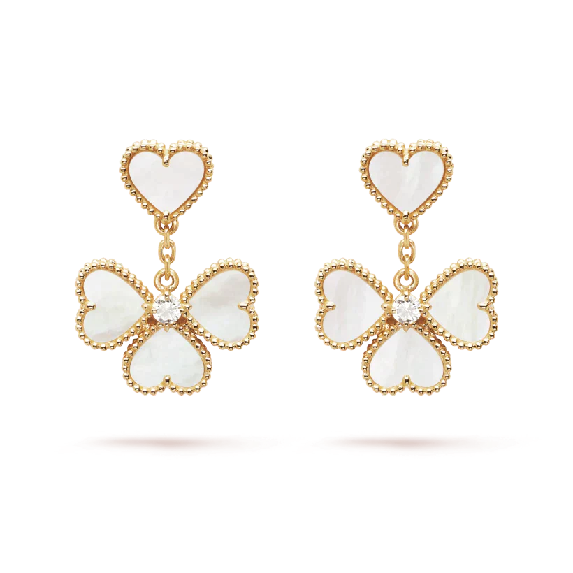 [Clara Jewels]CLOVER SWEET WHITE MOP EARRINGS