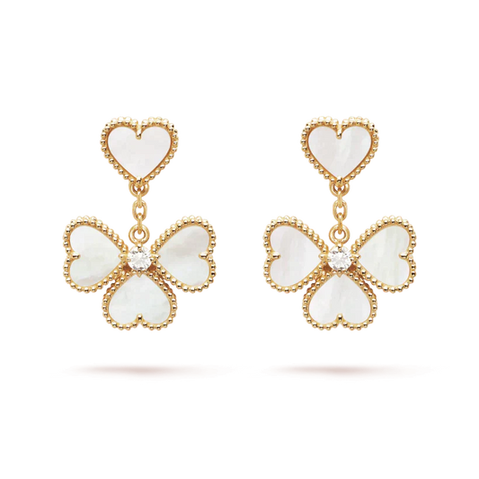 [Clara Jewels]CLOVER SWEET WHITE MOP EARRINGS