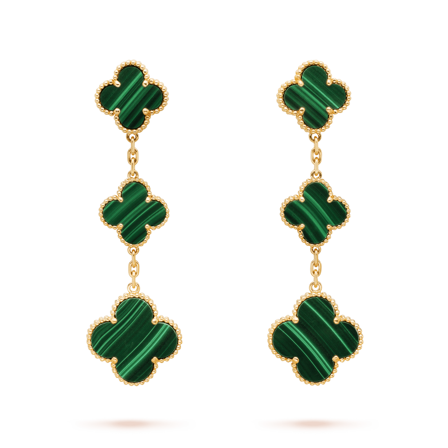 [Clara Jewels]CLOVER MALACHITE 3 MOTIFS GOLD