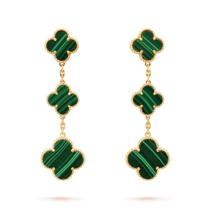 [Clara Jewels]CLOVER MALACHITE 3 MOTIFS GOLD