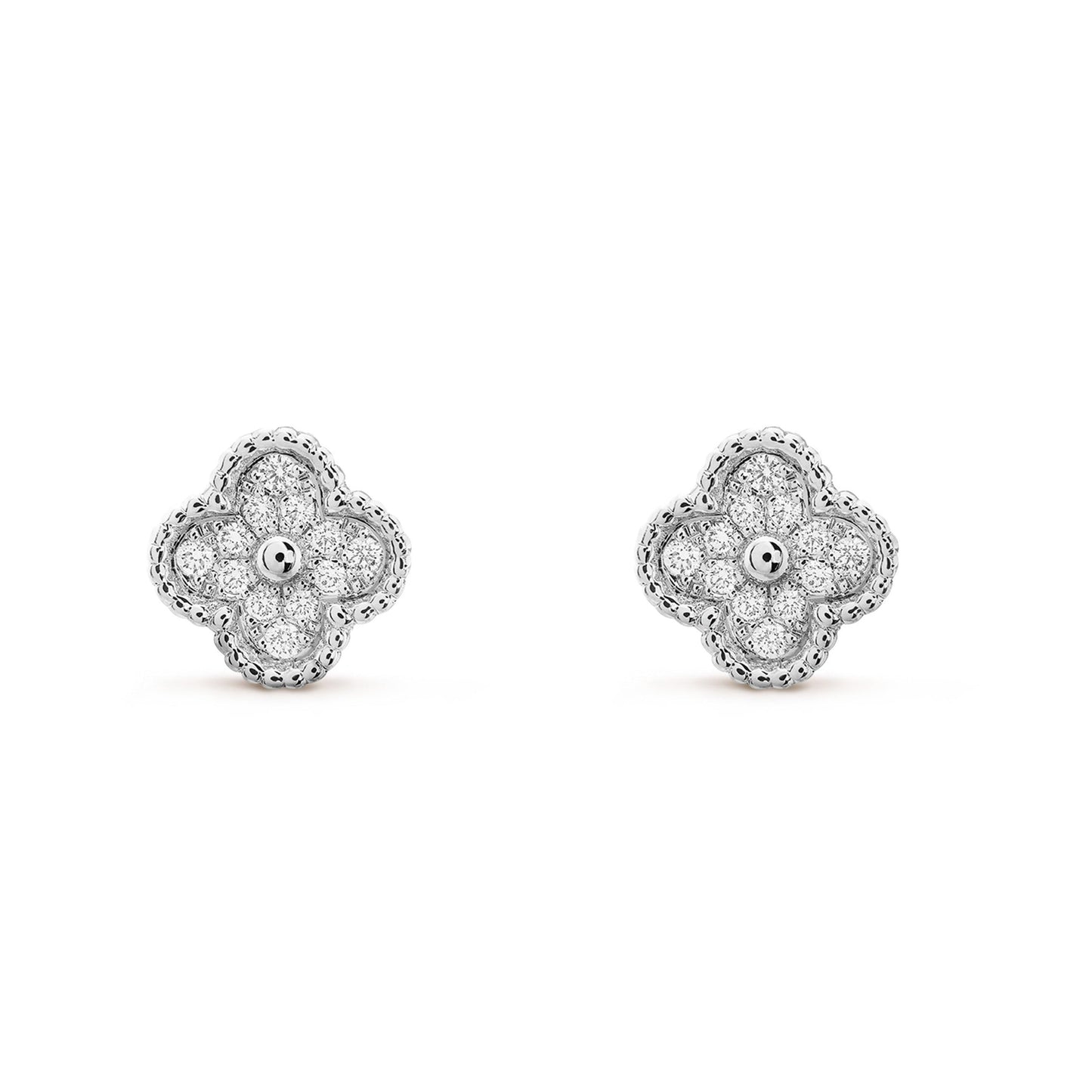 [Clara Jewels]CLOVER MINI DIAMOND STUD EARRINGS