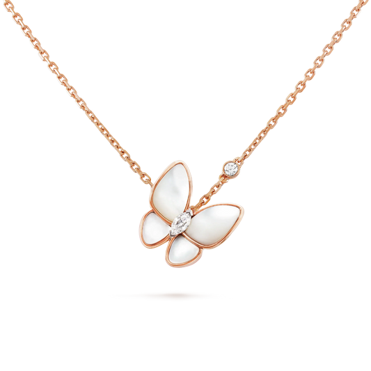 [Clara Jewels]BUTTERFLY MOP DIAMOND NECKLACE