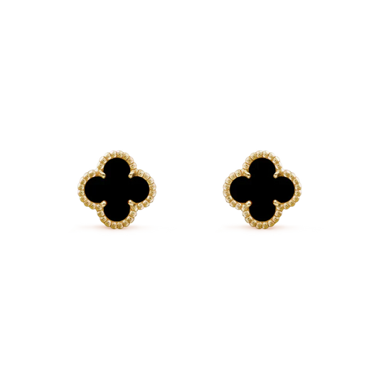 [Clara Jewels]CLOVER MINI 9.5MM BLACK MOP EARRINGS