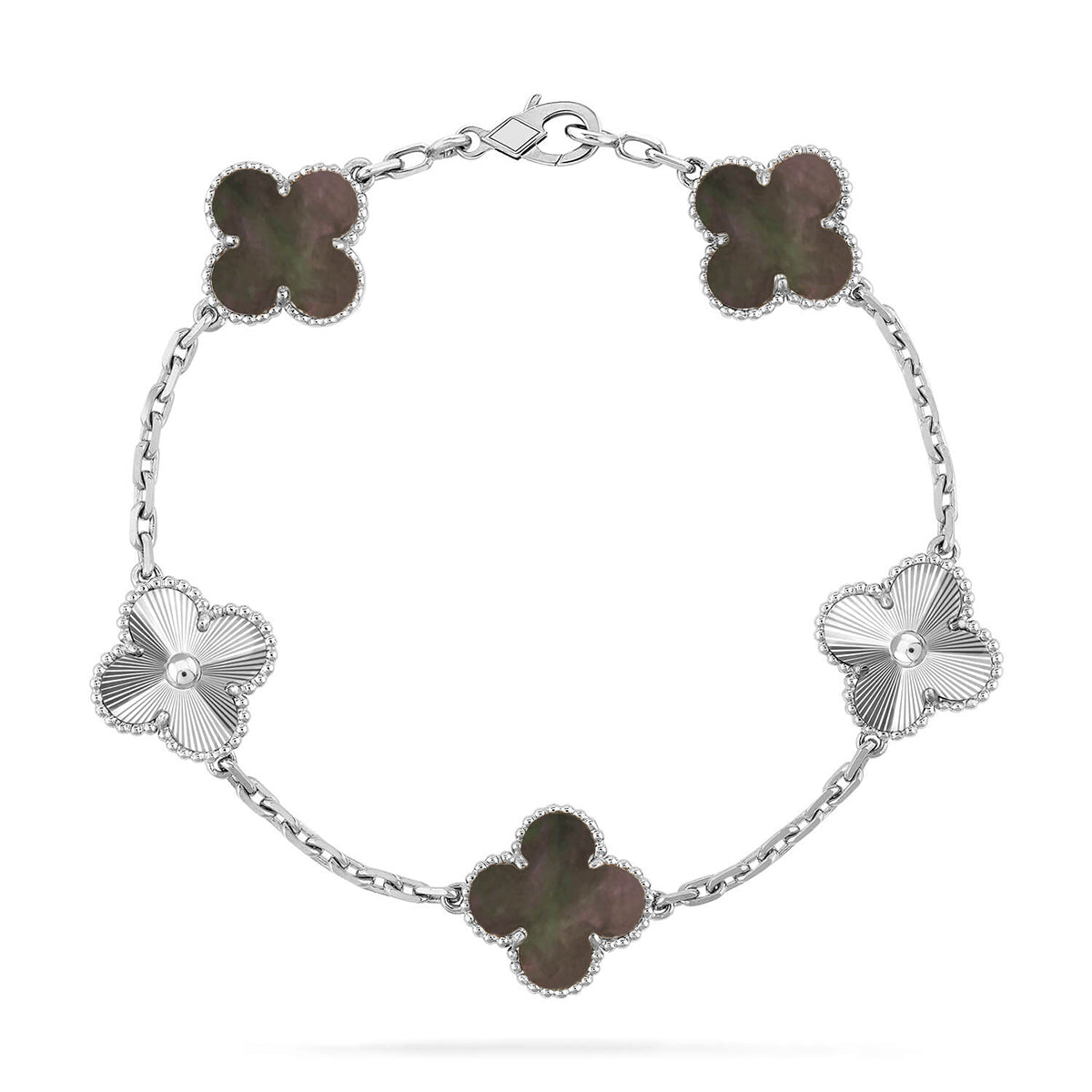 [Clara Jewels] CLOVER 5 MOTIF GRAY MOP BRACELET COLLECTION