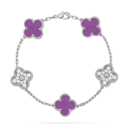 [Clara Jewels] CLOVER 5 MOTIF VIOLET BRACELET COLLECTION