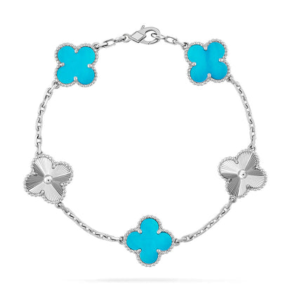 [Clara Jewels] CLOVER 5 MOTIF TURQUOISE BRACELET COLLECTION