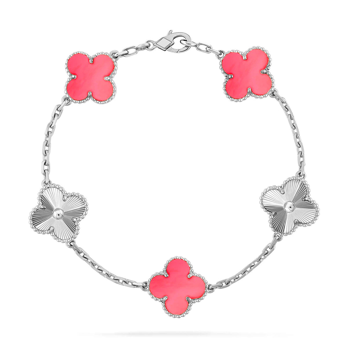 [Clara Jewels] CLOVER 5 MOTIFS  PINK MOP BRACELET COLLECTION