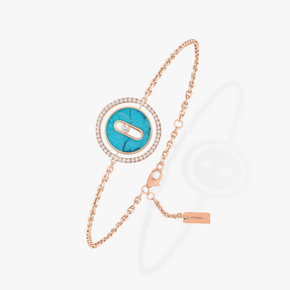[Clara Jewely]LUCKY MOVE TURQUOISE PINK GOLD DIAMOND BRACELET
