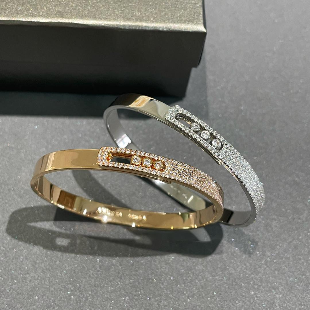 [Clara Jewely]Move Noa Rose Gold Pav茅 Diamond Bangle Bracelet