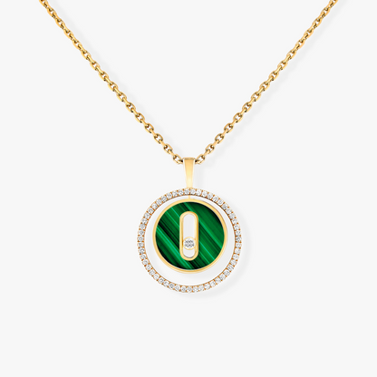 [Clara Jewely]LUCKY MOVE 1 DIAMOND MALACHITE GOLD DIAMOND NECKLACE