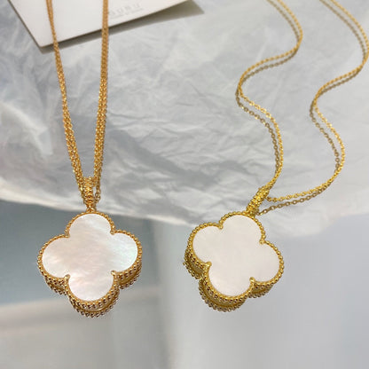 [Clara Jewels]CLOVER 25MM MOP LARGE PENDANT NECKLACE