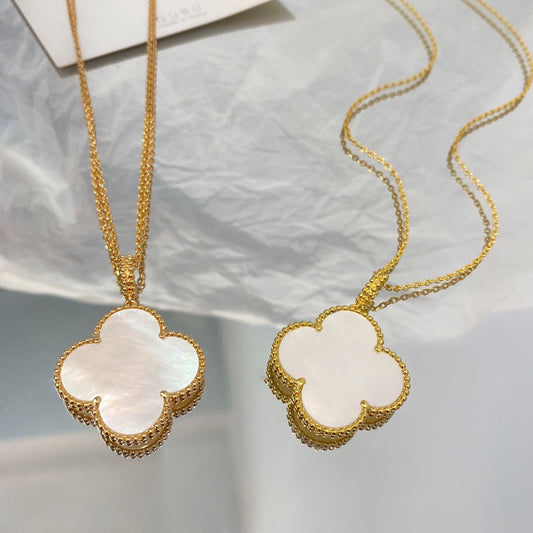 [Clara Jewels]CLOVER 25MM MOP LARGE PENDANT NECKLACE
