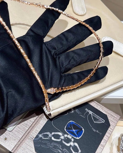 [Clara Jewels] SERPENTI VIPER SERIES ROSE GOLD SNAKE NECKLACE