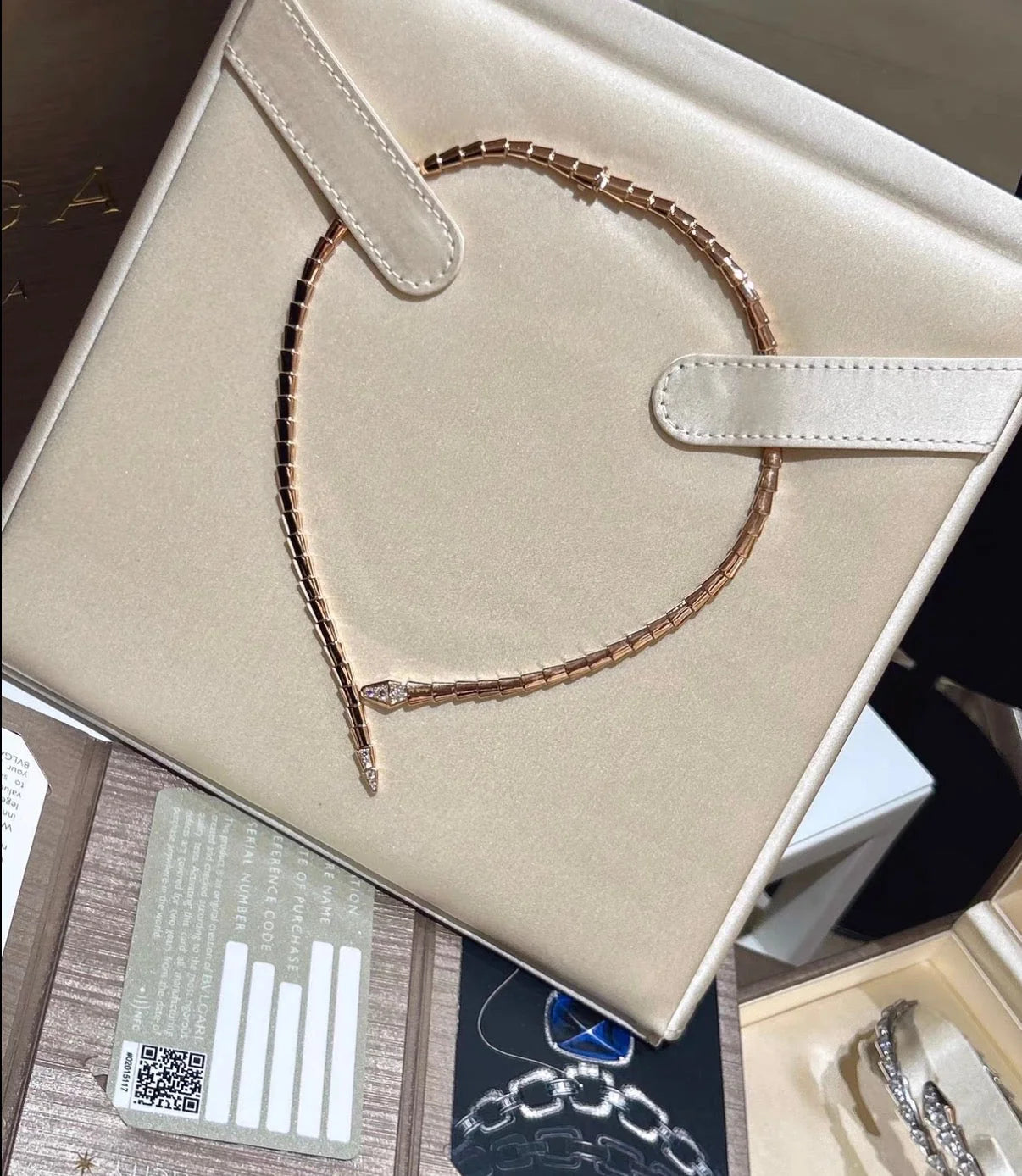 [Clara Jewels] SERPENTI VIPER SERIES ROSE GOLD SNAKE NECKLACE