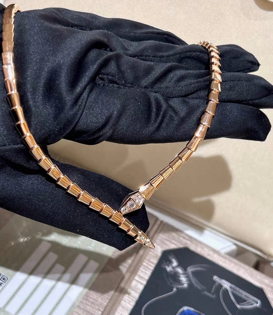 [Clara Jewels] SERPENTI VIPER SERIES ROSE GOLD SNAKE NECKLACE