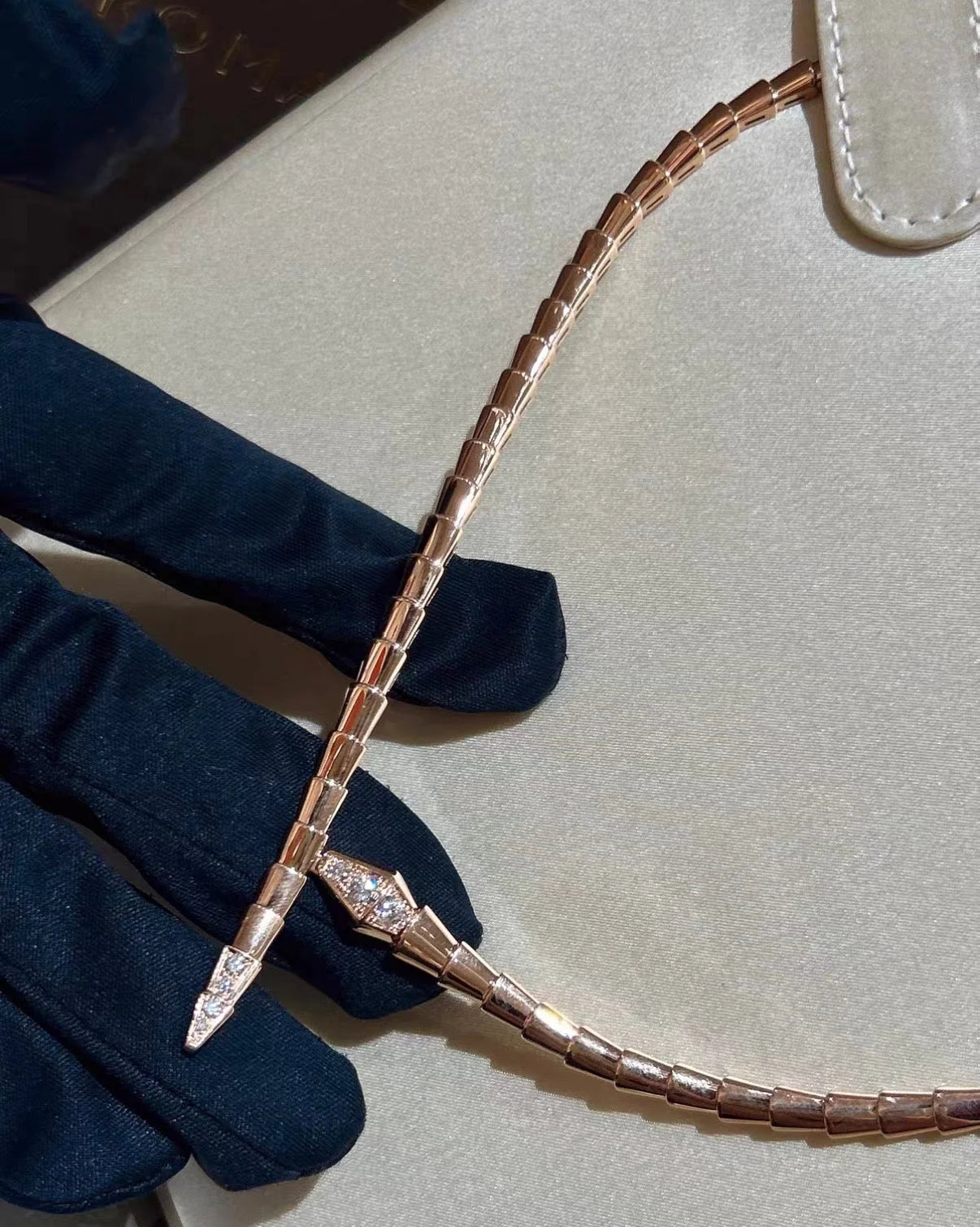 [Clara Jewels] SERPENTI VIPER SERIES ROSE GOLD SNAKE NECKLACE