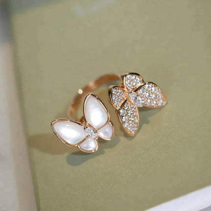 [Clara Jewels]TWIN BUTTERFLY DIAMOND MOP RING