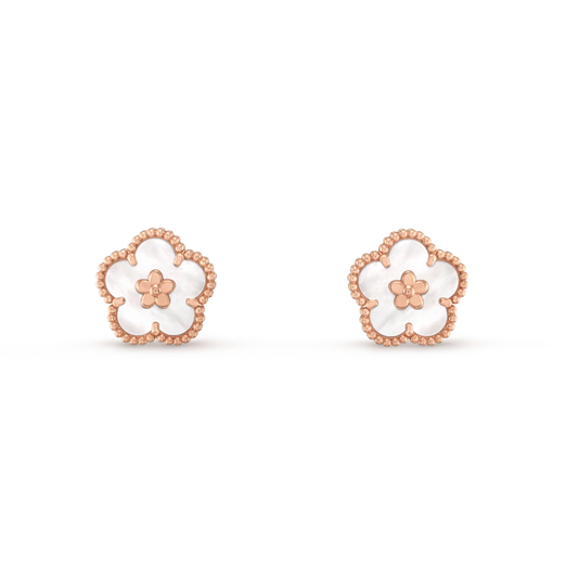 [Clara Jewels]LUCKY PINK GOLD WHITE MOP EARRINGS