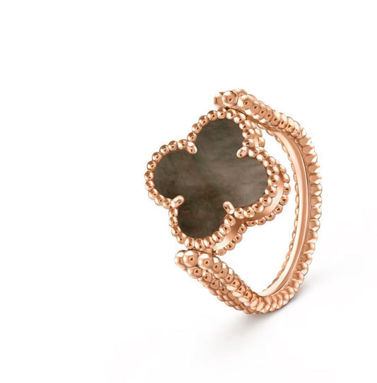 [Clara Jewels]CLOVER RIVERSIBLE GRAY AGATE RING