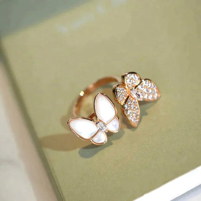 [Clara Jewels]TWIN BUTTERFLY DIAMOND MOP RING