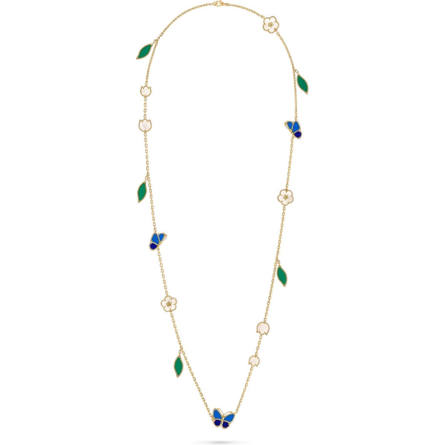 [Clara Jewels]LUCKY SPRING BUTTERFLY 15 FLOWER NECKLACE