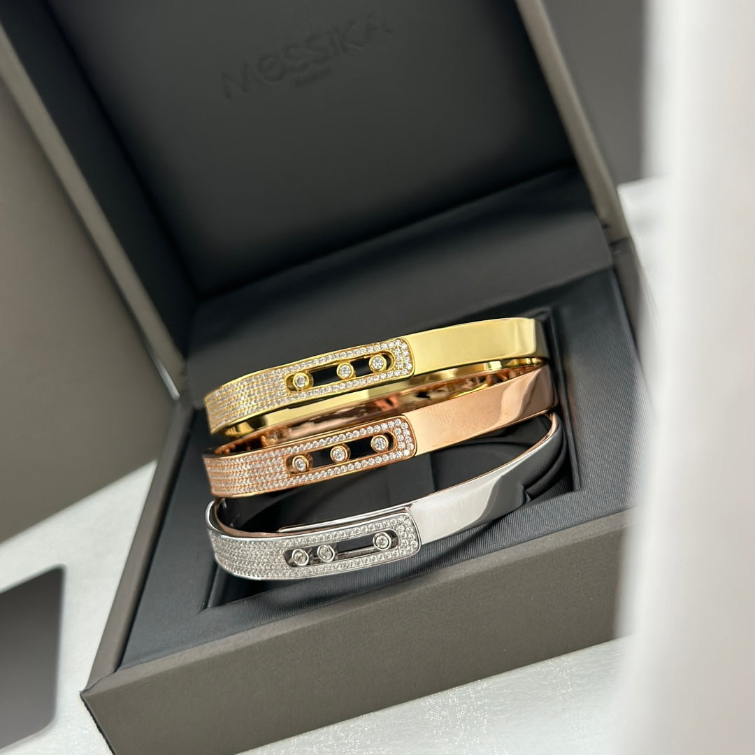 [Clara Jewely]Move Noa Rose Gold Pav茅 Diamond Bangle Bracelet