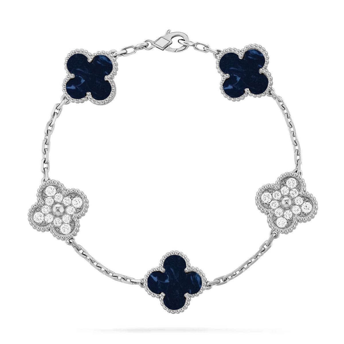 [Clara Jewels]CLOVER 5 MOTIF PIETERSITE BRACELET COLLECTION