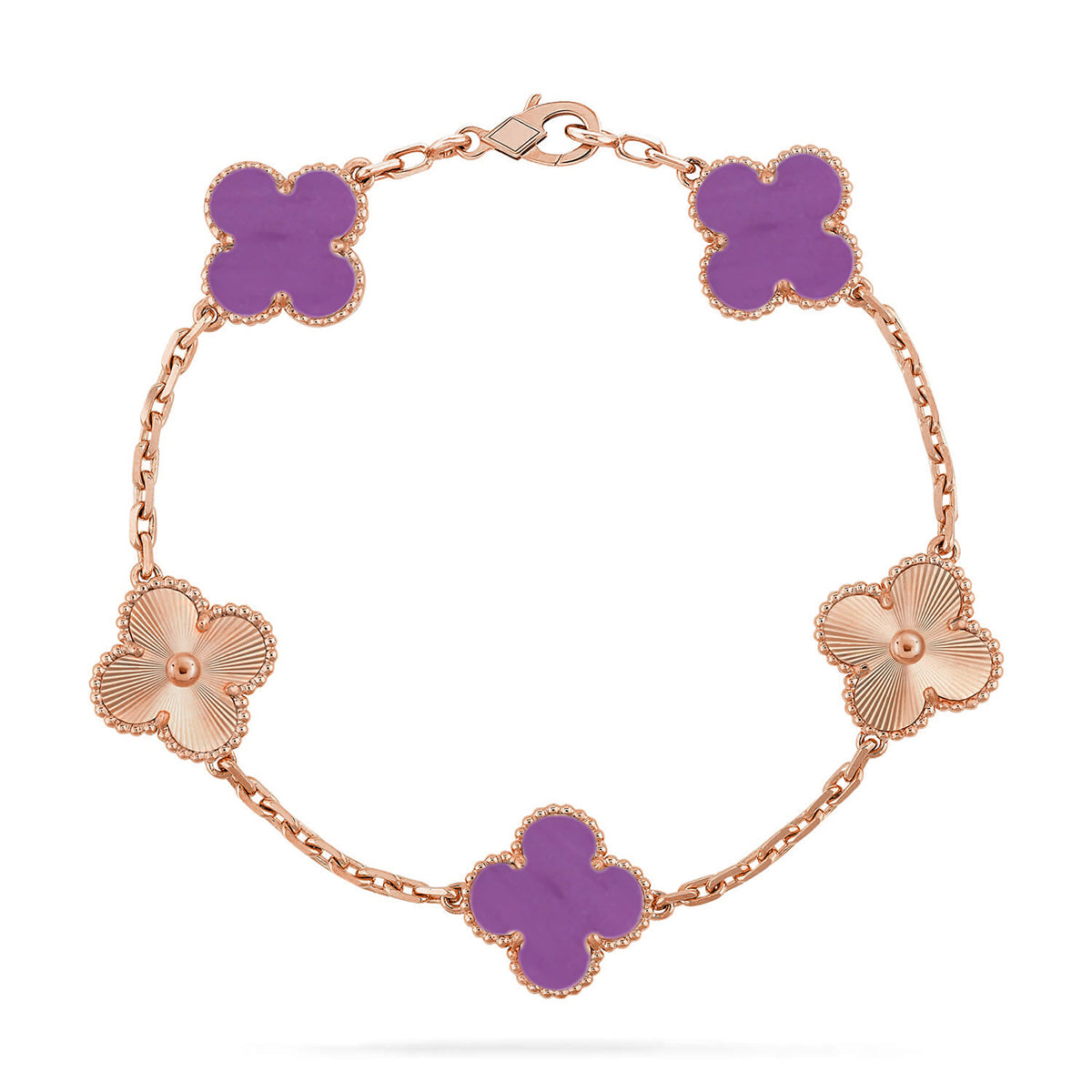 [Clara Jewels] CLOVER 5 MOTIF VIOLET BRACELET COLLECTION