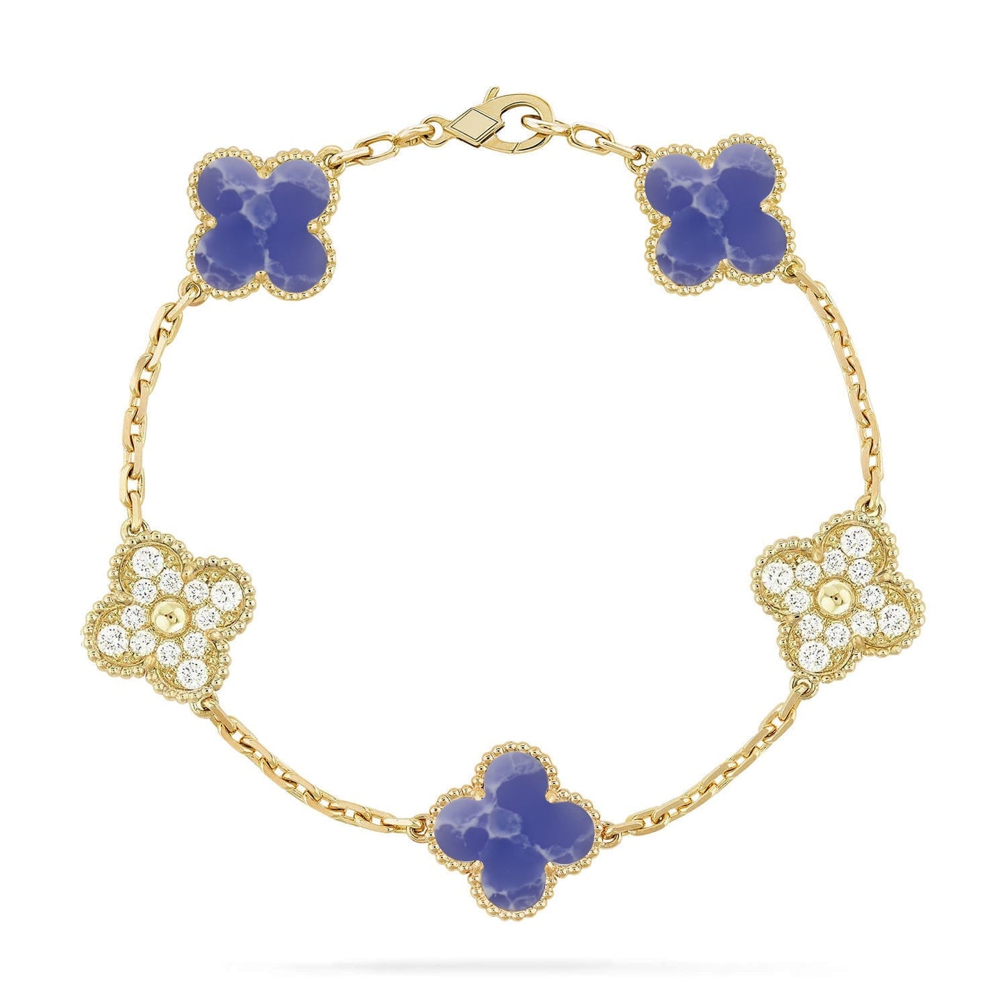 [Clara Jewels]CLOVER 5 MOTIF BLUE VEINS BRACELET COLLECTION